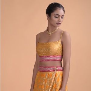 Kalki Fashion Honey Yellow Silk Wedding Lehenga